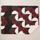 Midden-Centraal Modern rood, zwart en grijs Sherpa Deken (Voorkant (horizontaal))