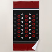 Midden-Centraal Modern rood, zwart en grijs Strandlaken (Voorkant)