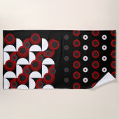 Midden-Centraal Modern rood, zwart en grijs Strandlaken (Voorkant)