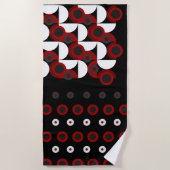 Midden-Centraal Modern rood, zwart en grijs Strandlaken (Voorkant)