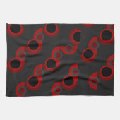 Midden-Centraal Modern rood, zwart en grijs Theedoek (Horizontaal)