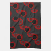 Midden-Centraal Modern rood, zwart en grijs Theedoek (Verticaal)