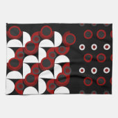 Midden-Centraal Modern rood, zwart en grijs Theedoek (Horizontaal)