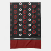 Midden-Centraal Modern rood, zwart en grijs Theedoek (Verticaal)