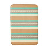 Midden-Century awning stripe - tan & turquoise Badmat (Voorkant Verticaal)