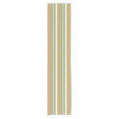 Midden-Century awning stripe - tan & turquoise Korte Tafelloper (Voorkant)