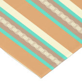 Midden-Century awning stripe - tan & turquoise Korte Tafelloper (Hoek)