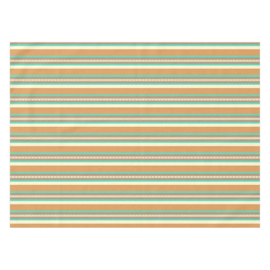 Midden-Century awning stripe - tan & turquoise Tafelkleed (Voorkant (Horizontaal))