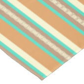 Midden-Century awning stripe - tan & turquoise Tafelkleed (Gekanteld)