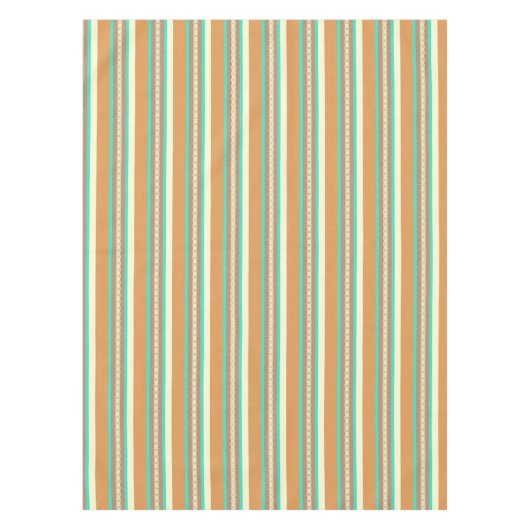 Midden-Century awning stripe - tan & turquoise Tafelkleed (Voorkant)