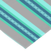 Midden-Century awning stripe - turquoise & grijs Korte Tafelloper (Hoek)