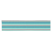 Midden-Century awning stripe - turquoise & grijs Korte Tafelloper (Horizontaal)