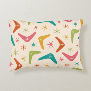 Midden-Century Boomerang met Retro starbursts Accent Kussen