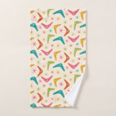 Midden-Century Boomerang met Retro Starbursts Bad Handdoek (Handdoek)