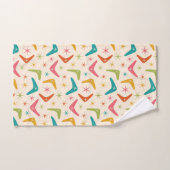 Midden-Century Boomerang met Retro Starbursts Bad Handdoek (Handdoek)