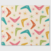 Midden-Century Boomerang met Retro Starbursts Cadeaupapier (Vlak)