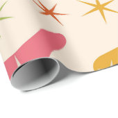 Midden-Century Boomerang met Retro Starbursts Cadeaupapier (Rol Hoek)