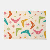 Midden-Century Boomerang met Retro Starbursts Deurmat (Voorkant)