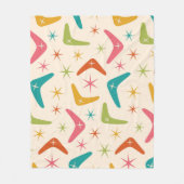 Midden-Century Boomerang met Retro Starbursts Fleece Deken (Voorkant)