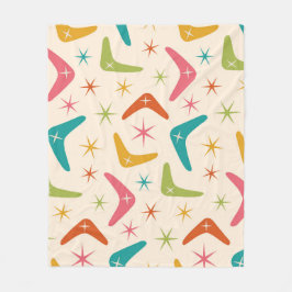 Midden-Century Boomerang met Retro Starbursts Fleece Deken