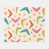 Midden-Century Boomerang met Retro Starbursts Fleece Deken (Voorkant (Horizontaal))