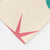 Midden-Century Boomerang met Retro Starbursts Fleece Deken (Hoek)