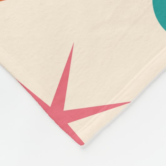 Midden-Century Boomerang met Retro Starbursts Fleece Deken (Hoek)