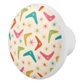 Midden-Century Boomerang met Retro starbursts Keramische Knop (Rechts)