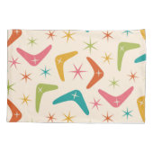 Midden-Century Boomerang met Retro Starbursts Kussensloop (Achterkant)