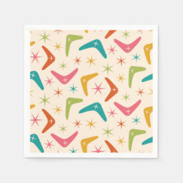 Midden-Century Boomerang met Retro Starbursts Servet