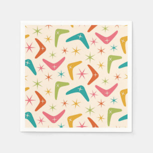 Midden-Century Boomerang met Retro Starbursts Servet