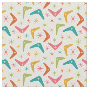 Midden-Century Boomerang met Retro starbursts Stof