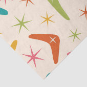 Midden-Century Boomerang met Retro Starbursts Tissuepapier (Detail)