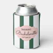 Midden-Century Cabana Stripes Bachelorette/Bridesm Blikjeskoeler (Blikje Voorkant)