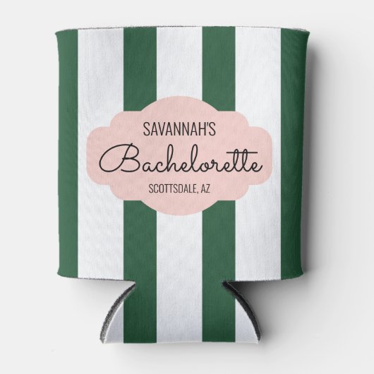 Midden-Century Cabana Stripes Bachelorette/Bridesm Blikjeskoeler (Voorkant)