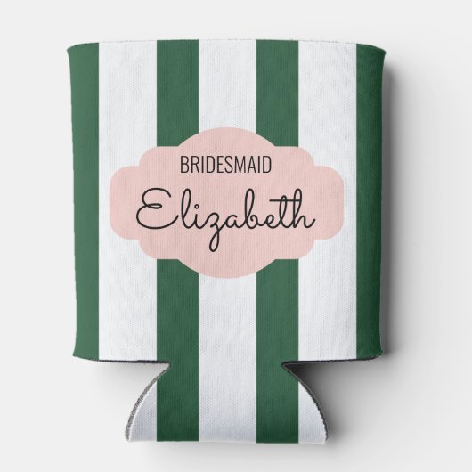 Midden-Century Cabana Stripes Bachelorette/Bridesm Blikjeskoeler (Achterkant)