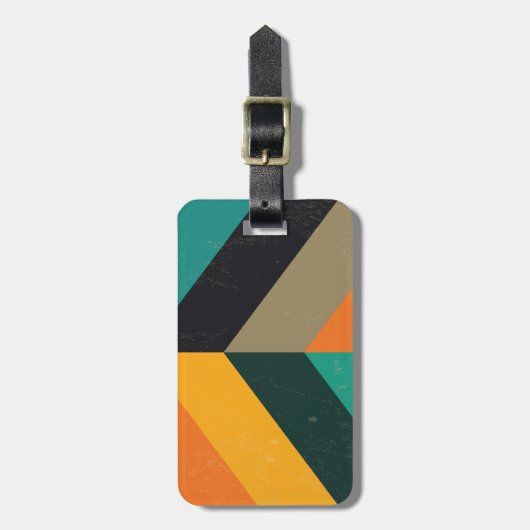 Midden-Century Chevron Bagagelabel (Voorkant verticaal)