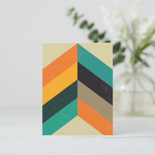 Midden-Century Chevron Briefkaart (Staand voorkant)