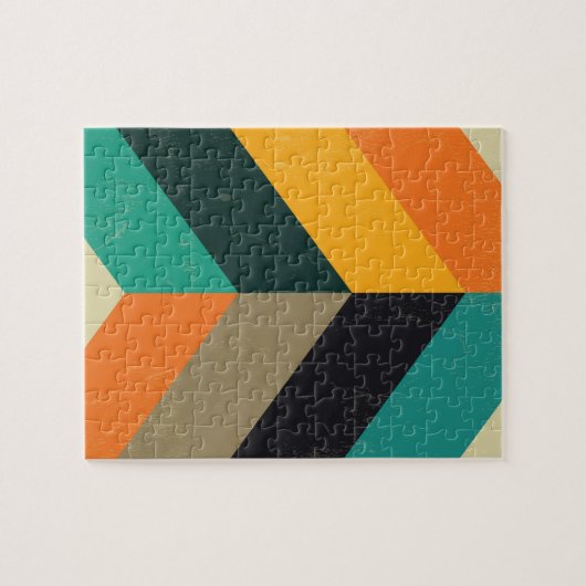 Midden-Century Chevron Legpuzzel (Horizontaal)