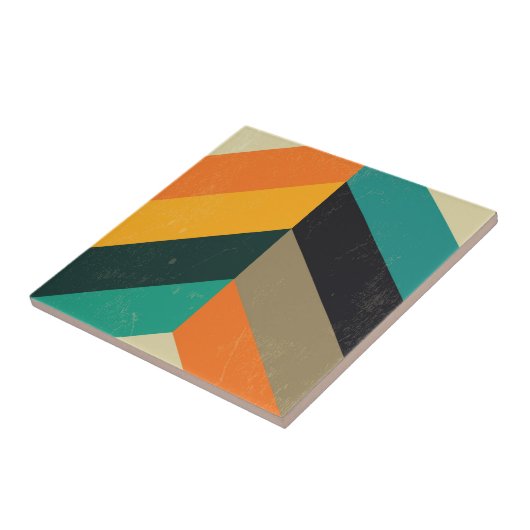 Midden-Century Chevron Tegeltje (Zijkant)