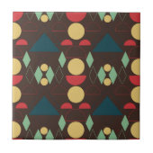 Midden-century Mod Geometric Brown Tegeltje (Voorkant)