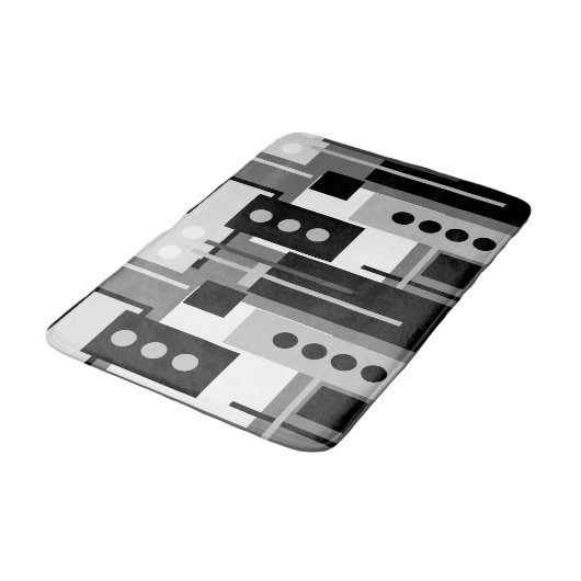Midden-century Modern Abstract zwart wit en grijs Badmat (Gekanteld)