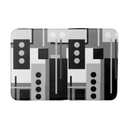 Midden-century Modern Abstract zwart wit en grijs Badmat