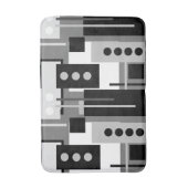 Midden-century Modern Abstract zwart wit en grijs Badmat (Voorkant Verticaal)