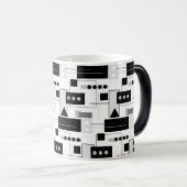 Midden-century Modern Abstract zwart wit en grijs Magische Mok (Voorkant rechts)