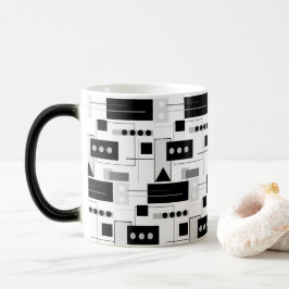 Midden-century Modern Abstract zwart wit en grijs Magische Mok