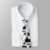 Midden-century Modern Abstract zwart wit en grijs Stropdas (Gebonden)