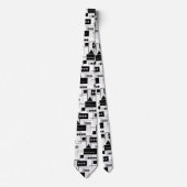 Midden-century Modern Abstract zwart wit en grijs Stropdas (Voorkant)