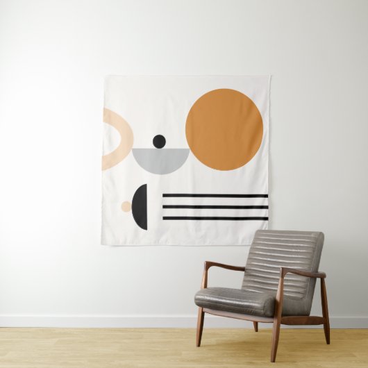 Midden-century Modern Boho Abstract Geometric Wandkleed (In Situ (horizontaal))