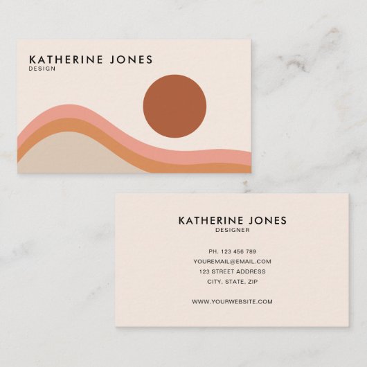 Midden-Century Modern Boho Chic Visitekaartje (Voorkant / Achterkant)